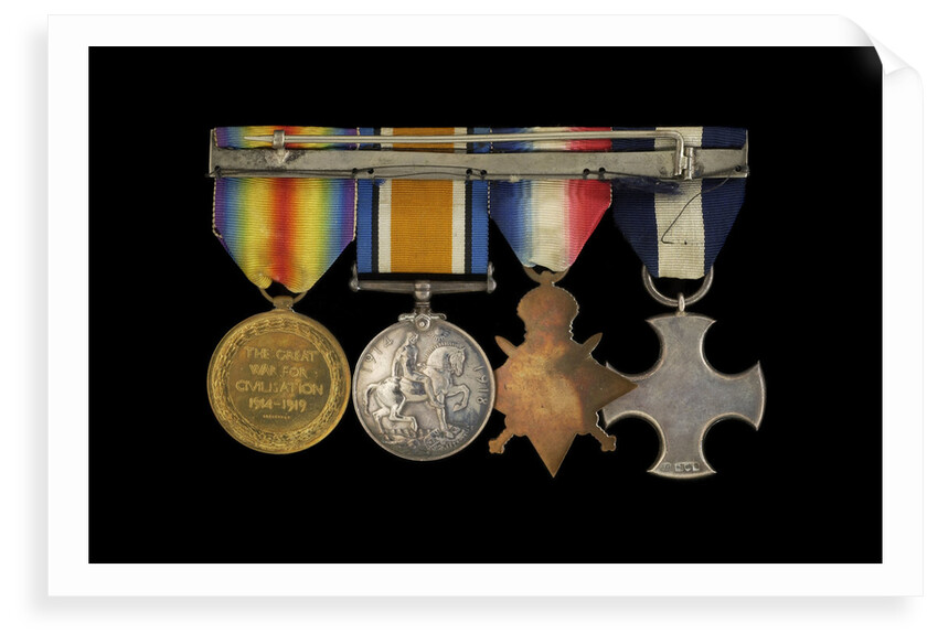 Medals awarded to Captain Frederick Henry Taylor CBE DSC RN (reverse, r to l, MED1412-1415) by unknown