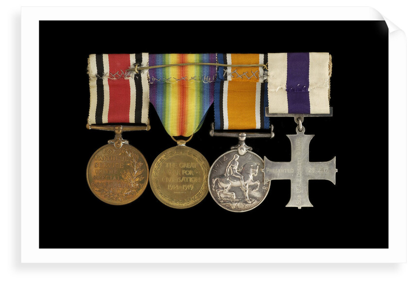 Medals awarded to Sub-Lieutenant Albert E. Dossett MC RNVR (reverse, r to l, MED1500-1503) by unknown