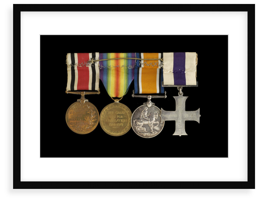 Medals awarded to Sub-Lieutenant Albert E. Dossett MC RNVR (reverse, r to l, MED1500-1503) by unknown