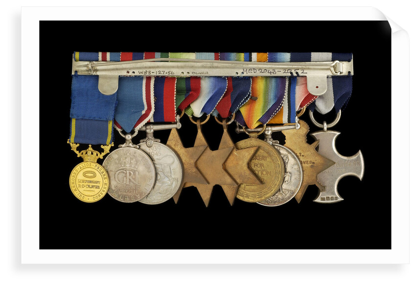 Medals awarded to Vice-Admiral Robert Don Oliver (reverse, r to l, MED2043-2052) by Garrard & Co.