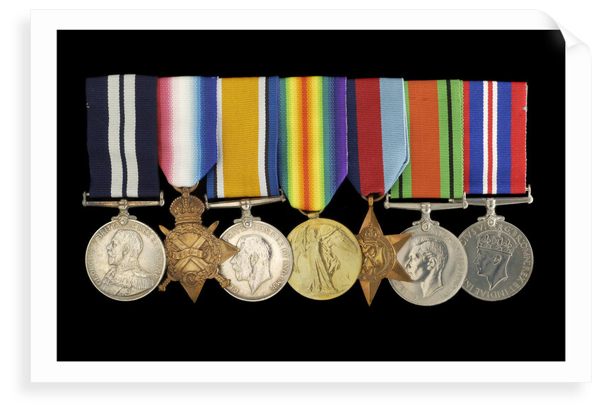 Medals awarded to Percy S. Inge DSM (obverse, l to r, ZBA0315-0321) by B. Mackennal