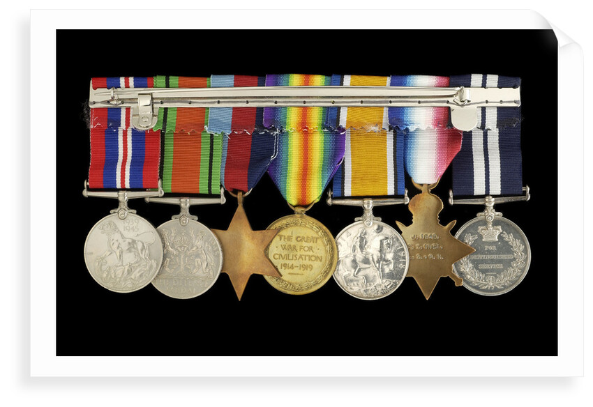 Medals awarded to Percy S. Inge DSM (reverse, r to l, ZBA0315-0321) by B. Mackennal