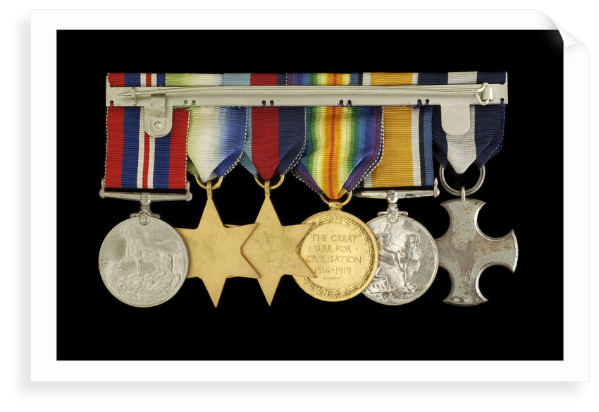 Medals awarded to Captain W. J. C. Robertson DSC (reverse, r to l, MED1095-1104) by unknown
