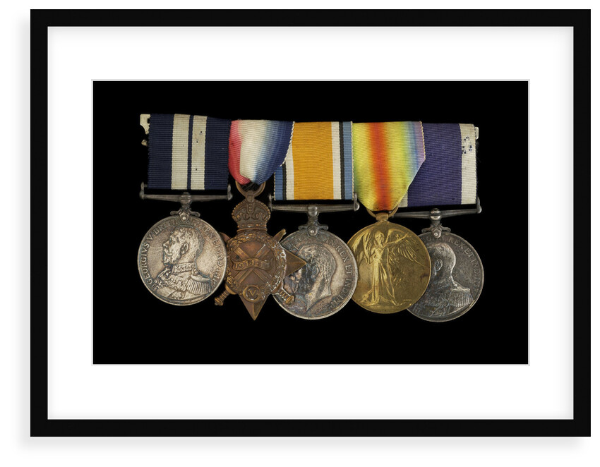 Medals awarded to Able Seaman R. J. Squires DSM (obverse, l to r, MED2591-2595) by B. Mackennal