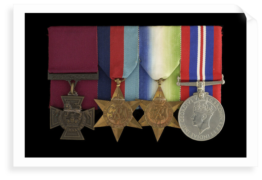 Medals awarded to Able Seaman William A. Savage VC (obverse, l to r, MED2108-2111) by Hancocks & Co