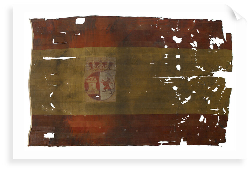 Spanish naval ensign, top left quarter detail by unknown