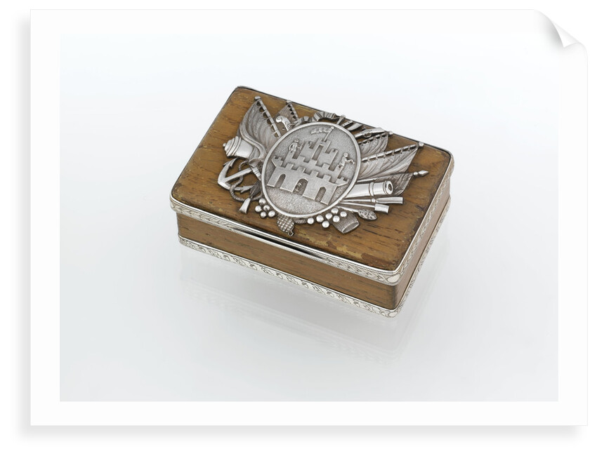 Silver-mounted oak freedom box presented to Nelson by the Corporation of Thetford in Norfolk, after the Battle of the Nile, 1798 by Thomas Phipps