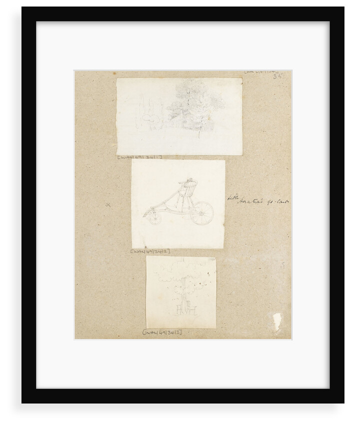 Study of trees and a small building in the grounds of Merton Place by Thomas Baxter