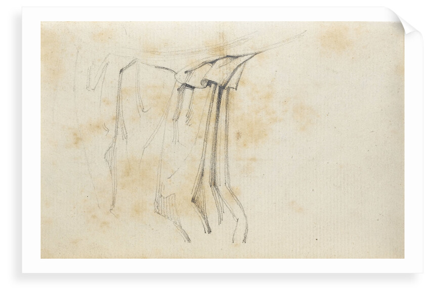 A study of drapery (verso) by Thomas Baxter