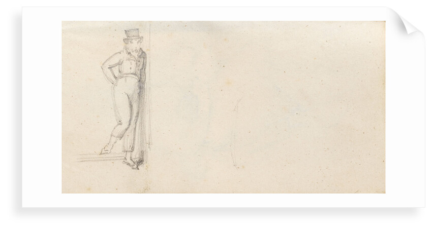A young man stepping down a step, possibly Horatio Nelson (verso) by Thomas Baxter