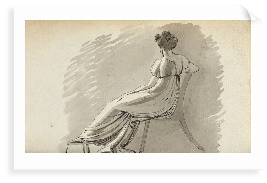 A young woman seated in a chair (verso) by Thomas Baxter