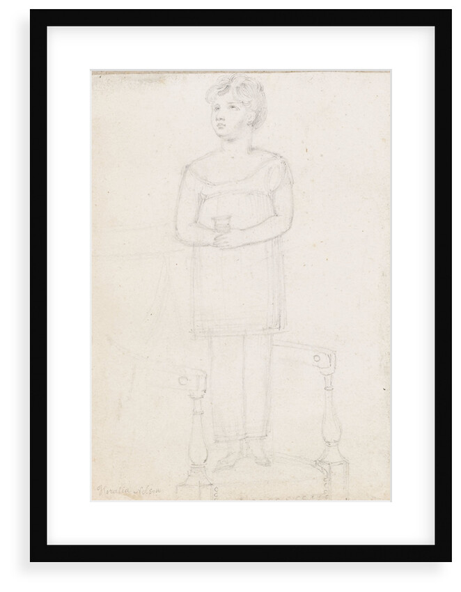 Horatia Nelson standing on a chair holding a cup by Thomas Baxter
