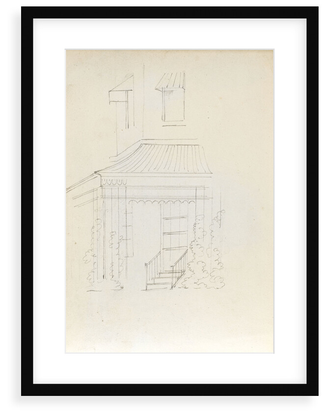 A view of the steps in the centre of the east elevation, between the Miradors (verso) by Thomas Baxter