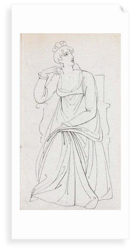 A seated woman, possibly Charlotte Nelson (recto) by Thomas Baxter