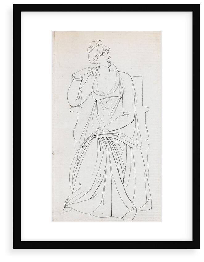 A seated woman, possibly Charlotte Nelson (recto) by Thomas Baxter