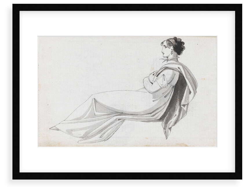 A young woman reclining, possibly one of the Connors (Emma Hamilton's cousins) (recto) by Thomas Baxter