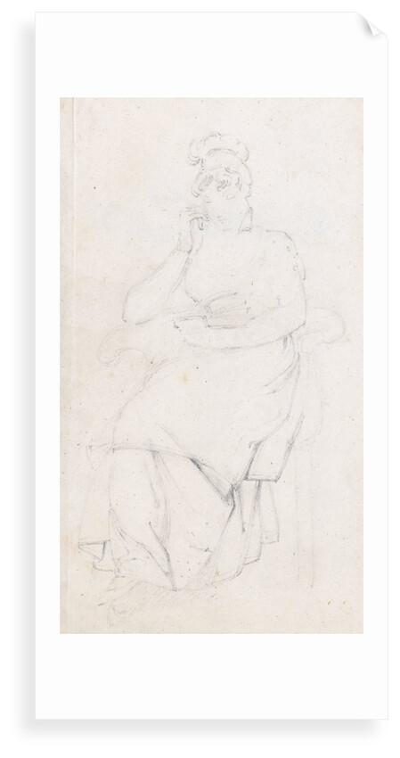 A young woman seated, reading (recto) by Thomas Baxter