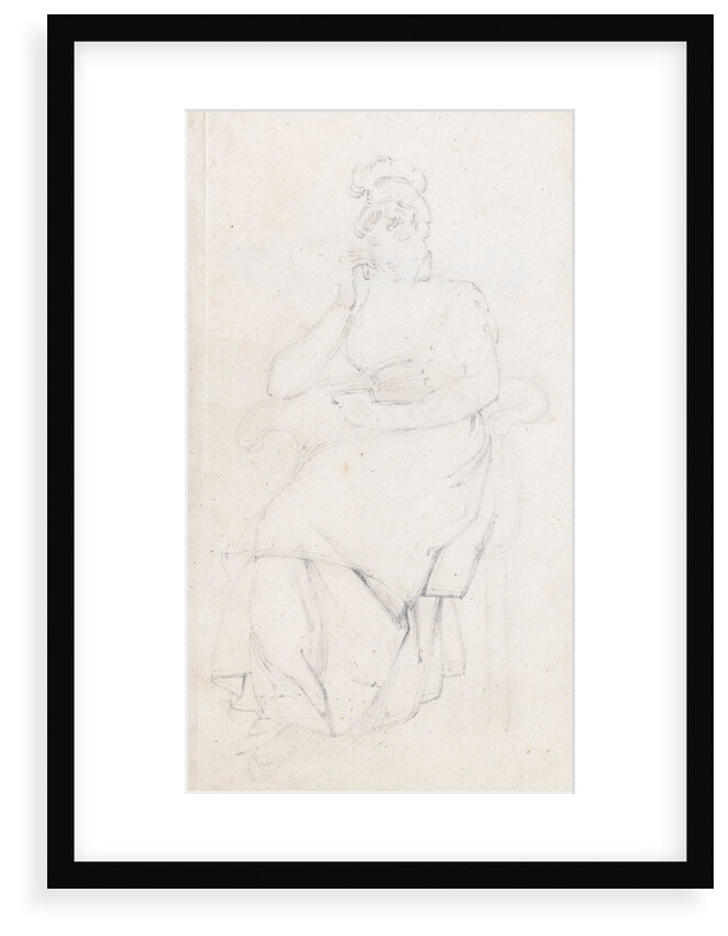 A young woman seated, reading (recto) by Thomas Baxter