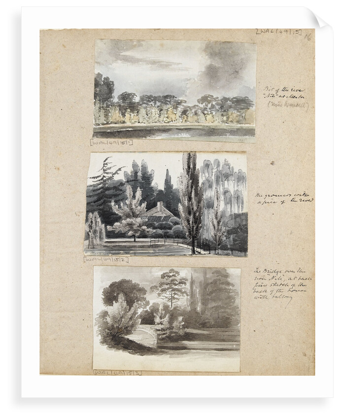 Three view of Merton Place by Thomas Baxter