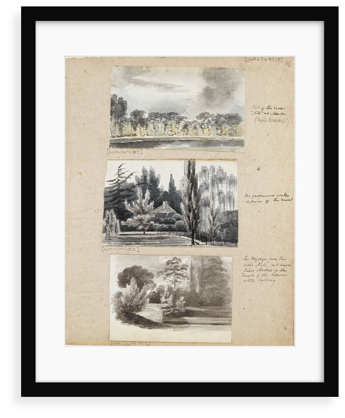 Three view of Merton Place by Thomas Baxter