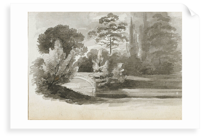 A bridge over the 'Nile' at Merton (recto) by Thomas Baxter