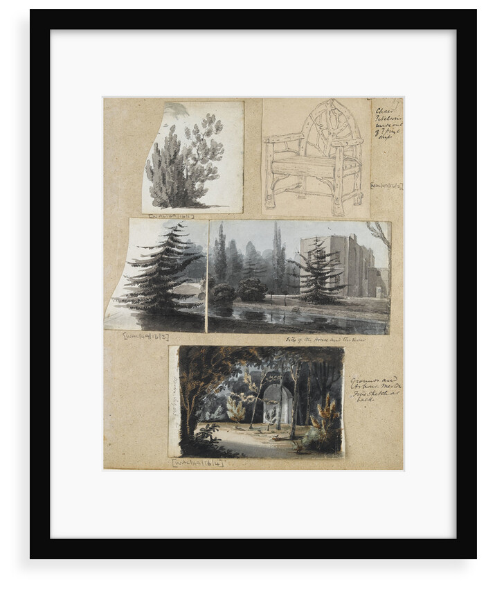 A study of a shrub and and chair, views of Merton Place by Thomas Baxter