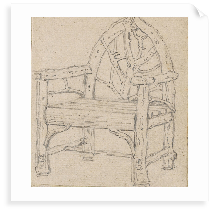 A study of a garden seat or chair by Thomas Baxter