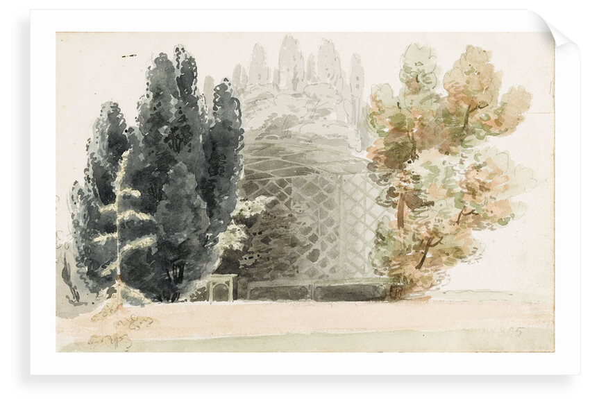 A trellis arbour at Merton Place by Thomas Baxter