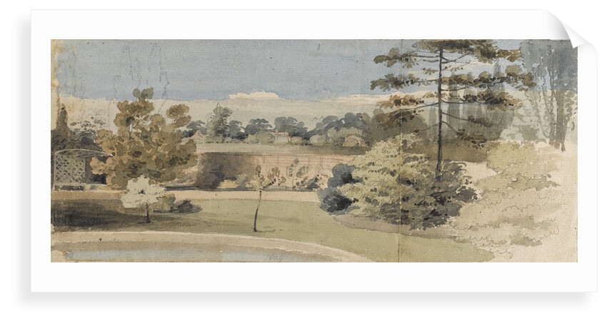 A view of part of the garden and countryside at Merton Place by Thomas Baxter