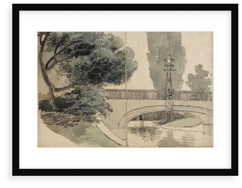 A view of the river and bridge at Merton Place by Thomas Baxter