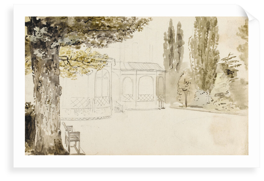 A view of the east elevation of Merton Place (recto) by Thomas Baxter
