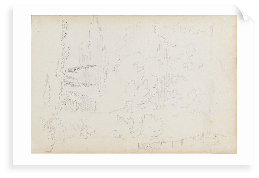 A sketch of the grounds at Merton by Thomas Baxter