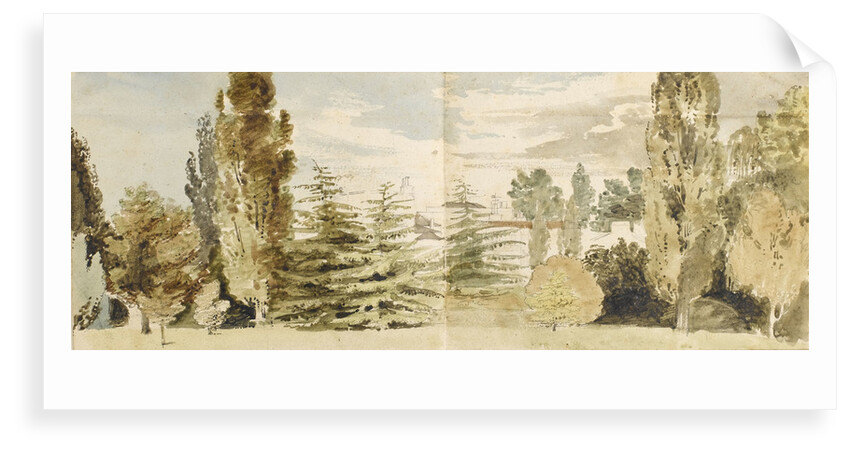 A view of Merton Place from the west seen across lawns and the river by Thomas Baxter