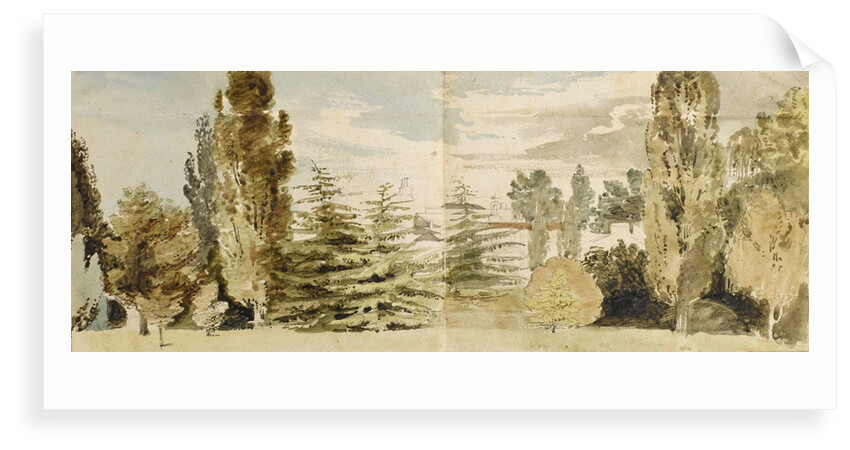 A view of Merton Place from the west seen across lawns and the river by Thomas Baxter