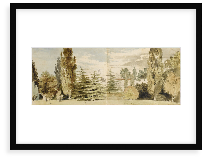 A view of Merton Place from the west seen across lawns and the river by Thomas Baxter
