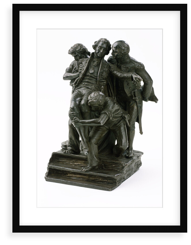 The wounded Nelson carried below deck at Trafalgar by Nelli