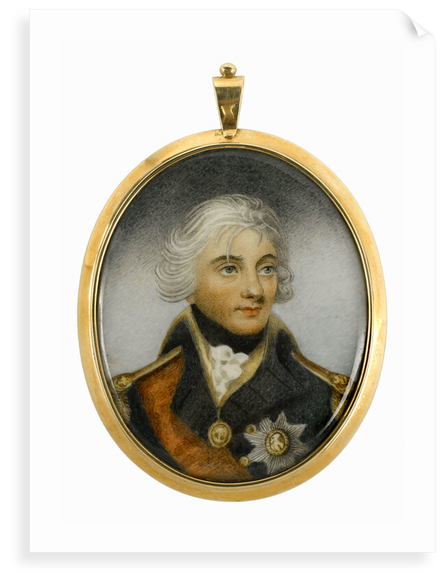 Miniature painting depicting Vice-Admiral Horatio Nelson (1758-1805), head and shoulders, in uniform, facing slightly right by Robert Bowyer