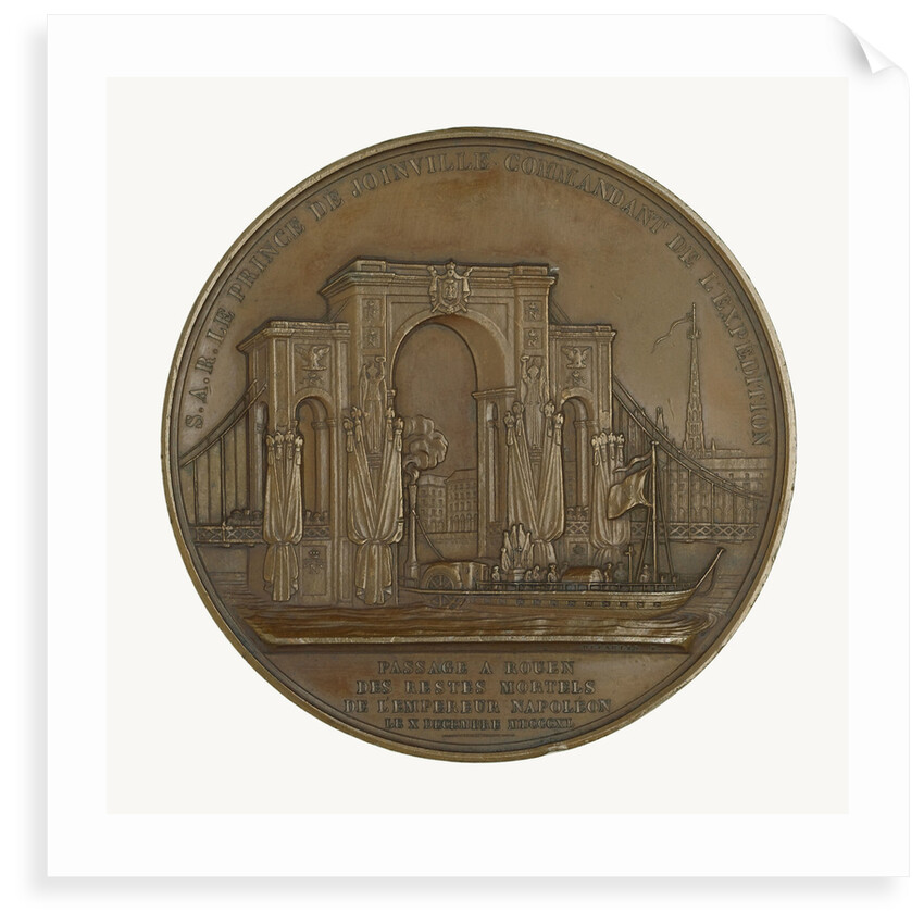 Medal commemorating the translation of the body of Napoleon to Rouen; reverse by Alexis Joseph Depaulis