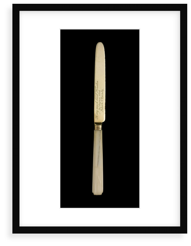 Horatia Nelson's silver-gilt dessert knife, ordered for his daughter by Nelson from John Salter, his silversmith in the Strand by R.T.
