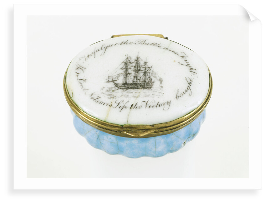 Oval patch box with a mirror inside the lid, commemorating Vice-Admiral Horatio Nelson (1758-1805) and the Battle of Trafalgar, 1805 by unknown