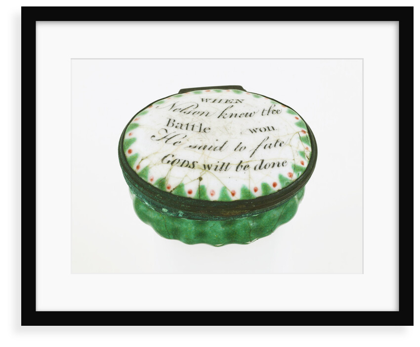 Oval patch box with a mirror inside the lid, commemorating Vice-Admiral Horatio Nelson (1758-1805) by unknown