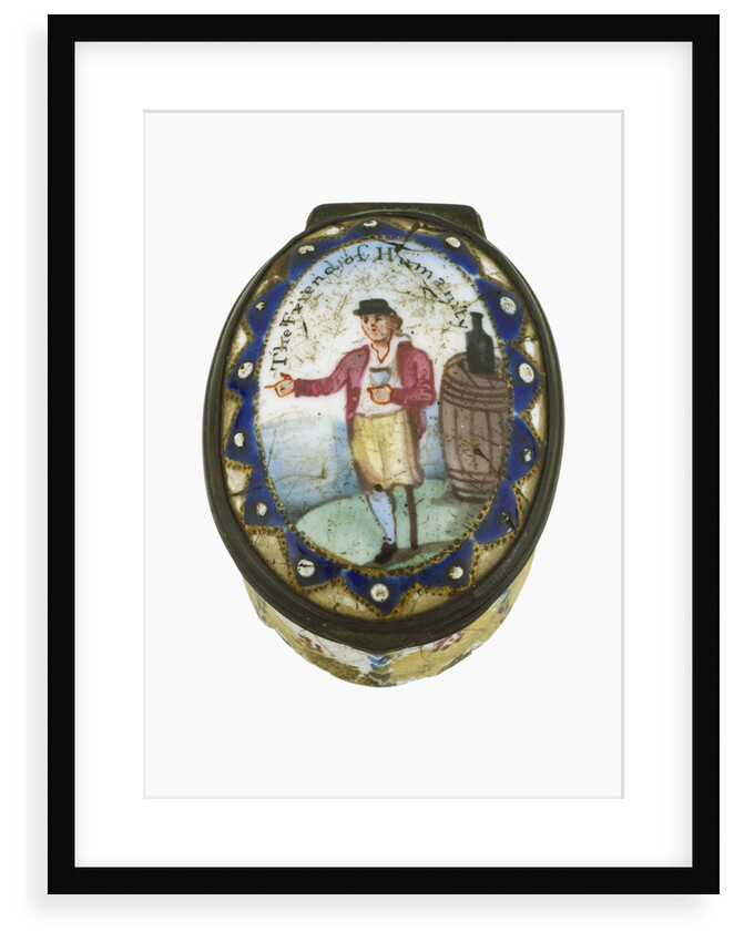 Oval patch box with a mirror inside the lid by unknown