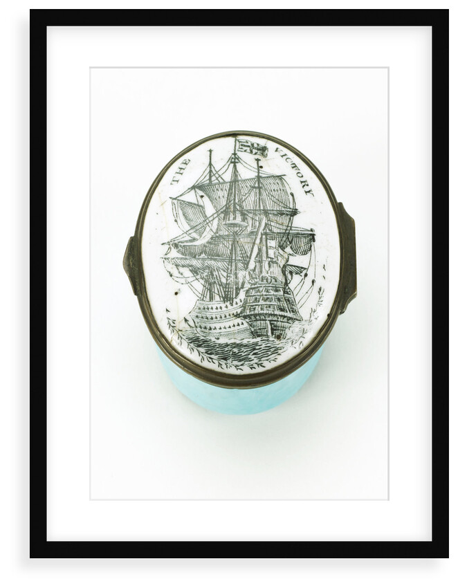 Oval patch box with a mirror inside the lid, commemorating HMS 'Victory' by unknown
