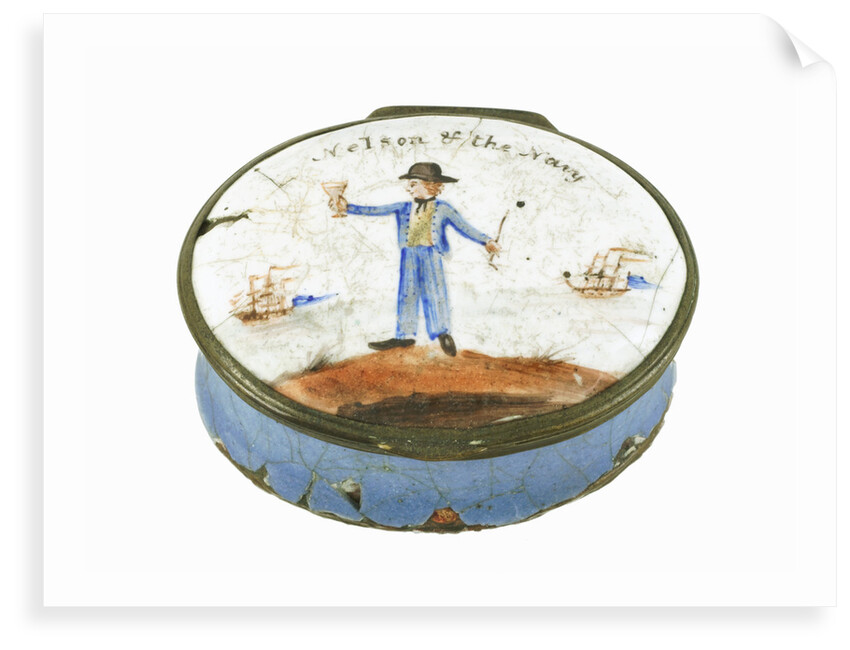 Oval patch box with a mirror inside the lid, commemorating Vice-Admiral Horatio Nelson (1758-1805) by unknown
