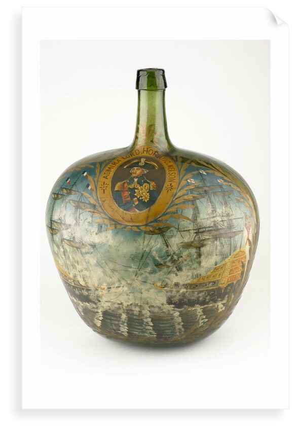 Large liqueur or gin bottle commemorating Vice-Admiral Horatio Nelson (1758-1805) by unknown