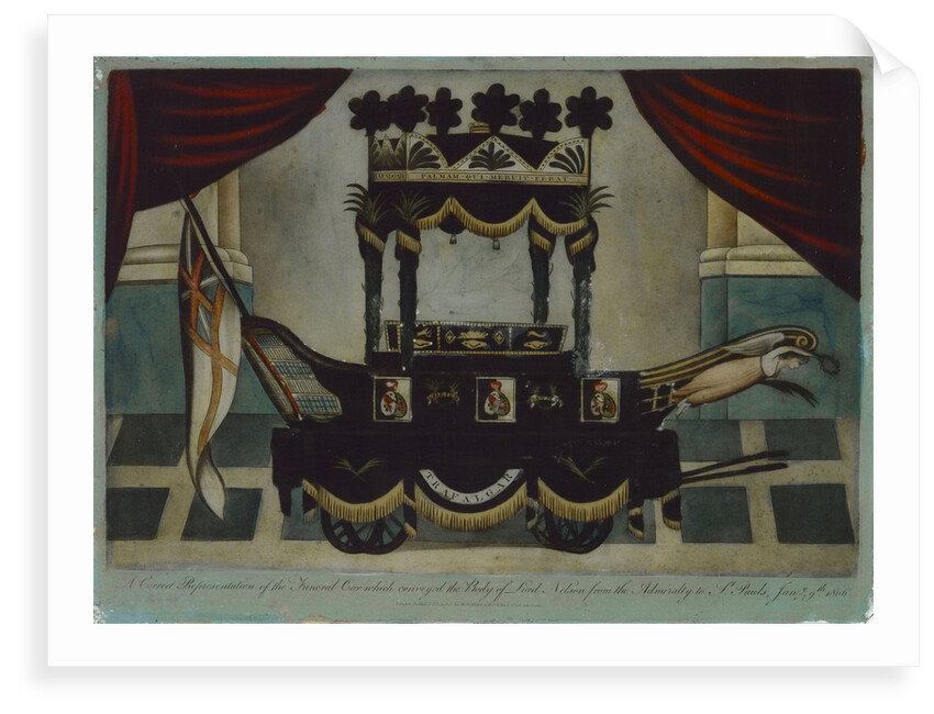 A Correct Representation of the Funeral Car which conveyed the Body of Lord Nelson from the Admiralty to St Paul's' by W.B. Walker
