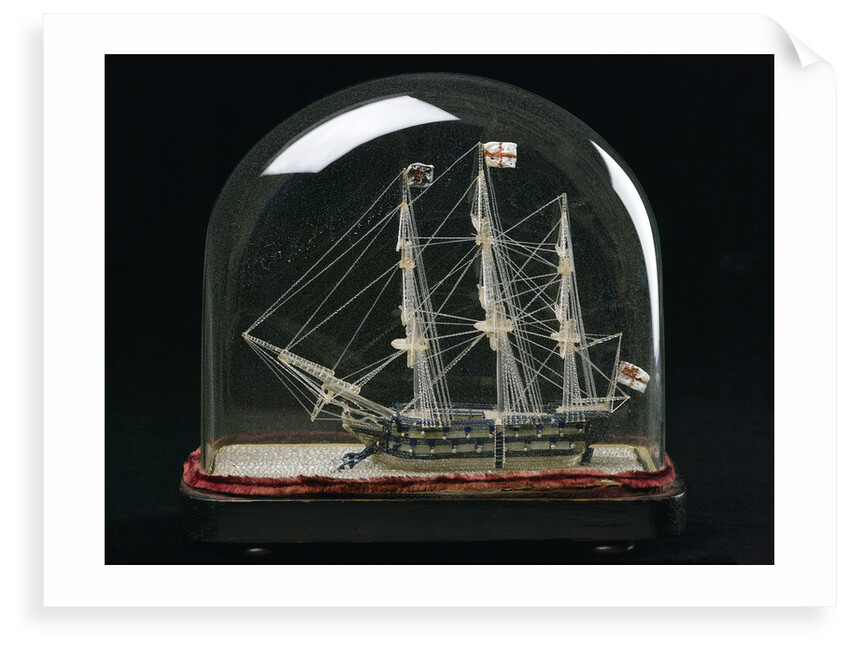 Ship model in glass dome by unknown