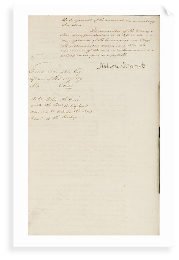 Nelson's secret memorandum, page three by Horatio Nelson