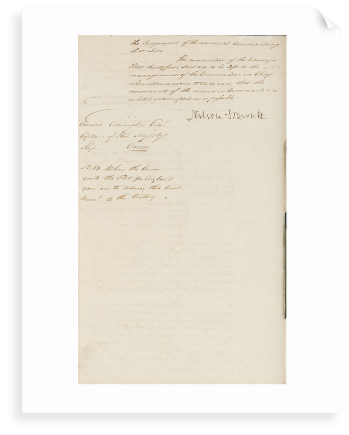 Nelson's secret memorandum, page three by Horatio Nelson