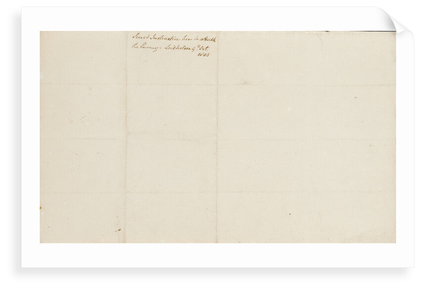 Nelson's secret memorandum, back page by Horatio Nelson